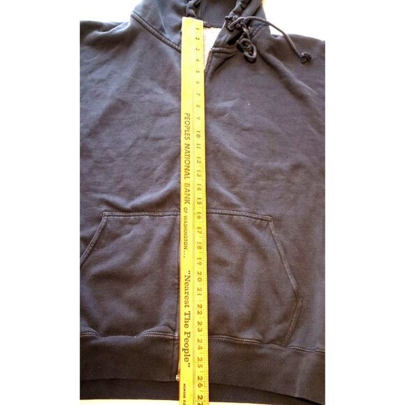John Galt Brandy Melville Navy Zip Hoodie Full Zip One Size Fleece Y2K - Picture 7 of 8